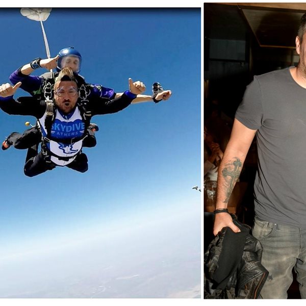 Ο Γιάννης Αϊβάζης το τόλμησε: Δείτε τον ηθοποιό να κάνει ελεύθερη πτώση από τα 14.000 πόδια
