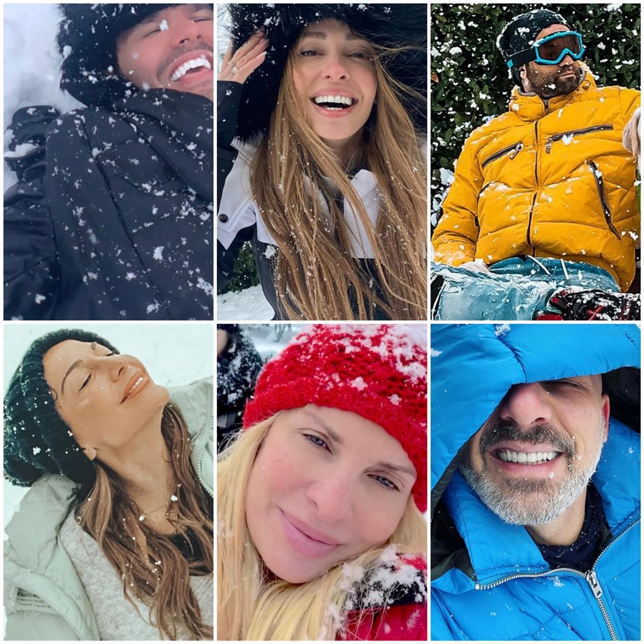 Δεν πτοεί το κρύο τους Έλληνες celebrities - Απολαμβάνουν για δεύτερη μέρα το χιόνι