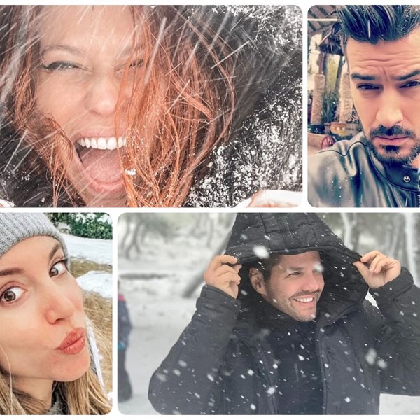 Χιόνια στην Αττική - Οι Έλληνες celebrities φωτογραφίζονται στα λευκά!