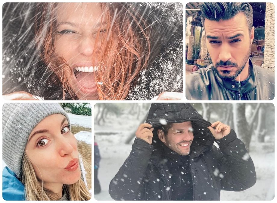 Χιόνια στην Αττική - Οι Έλληνες celebrities φωτογραφίζονται στα λευκά!