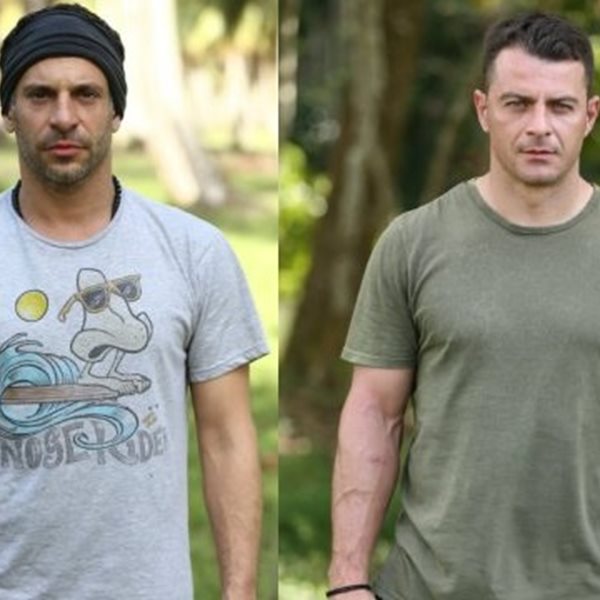 Γιώργος Χρανιώτης και Γιώργος Αγγελόπουλος ποζάρουν χωρίς μπλούζες με το τρόπαιο του Survivor!