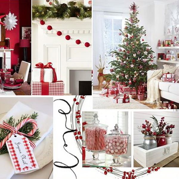 Χριστουγεννιάτικη διακόσμηση με κόκκινο και άσπρο
