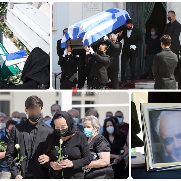 Άκης Τσοχατζόπουλος: Συντετριμμένοι η Βίκυ Σταμάτη και ο γιος του στην κηδεία