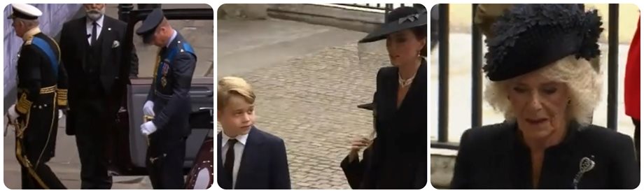 Κηδεία Βασίλισσας Ελισάβετ: Έφτασαν στο Γουστμίνστερ Χολ ο Βασιλιάς Κάρολος και τα υπόλοιπα μέλη της βασιλικής οικογένειας 