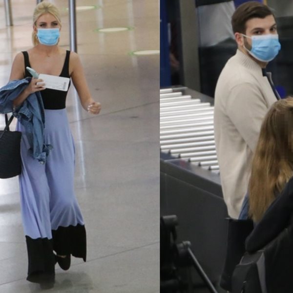Paparazzi! Κατερίνα Καινούργιου – Φίλιππος Τσαγκρίδης: Με μάσκες στο αεροδρόμιο 