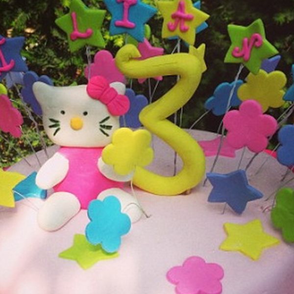 Με μία γλυκύτατη Hello Kitty τούρτα η Ελένη Πετρουλάκη, γιόρτασε τα τρίτα γενέθλια της κόρη της!