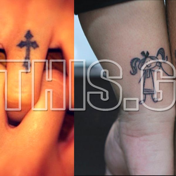 Μπορεί η Μαίρη Συνατσάκη να "χτύπησε" το ίδιο τατουάζ με την δίδυμη αδελφή της, όμως δύο άλλες αδελφές της showbiz είχαν ήδη "δεθεί" με το ίδιο tattoo. Έναν σταυρό στα δάχτυλά τους!