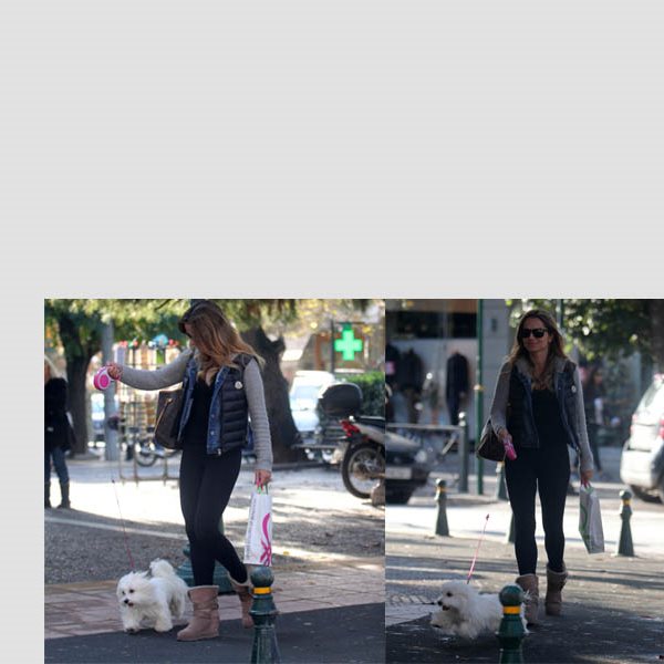 Σόφη Πασχάλη: Βόλτα με το σκυλάκι της στην Κηφισιά