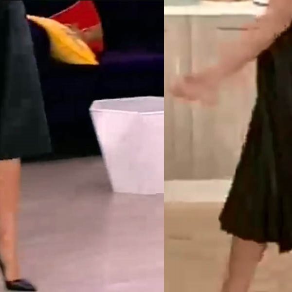 Οι Ελληνίδες παρουσιάστριες φόρεσαν δερμάτινη φούστα μέχρι το γόνατο με μερικές ώρες διαφορά