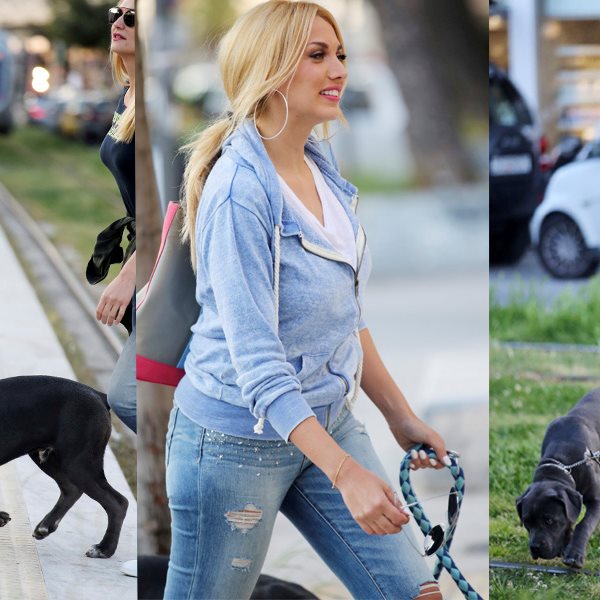 Κωνσταντίνα Σπυροπούλου: Βόλτα στη Γλυφάδα με το σκυλάκι της
