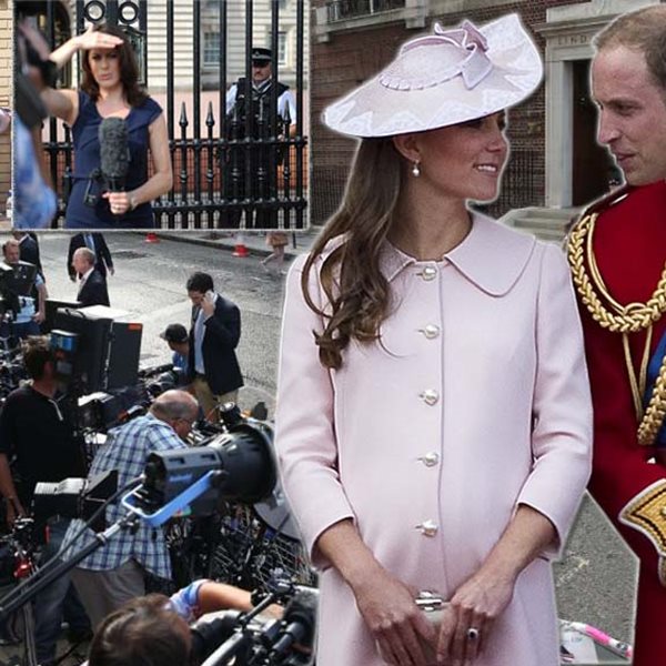 Oι πρώτες φωτογραφίες από την άφιξη της Kate Middleton στο μαιευτήριο και οι ενθουσιασμένοι Βρετανοί που κατέκλυσαν το Λονδίνο