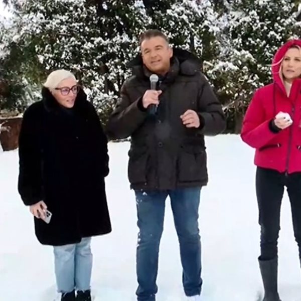 Κακοκαιρία Μπάρμπαρα: Ο Γιώργος Λιάγκας βγήκε στα χιόνια για την έναρξη του "Πρωινού"
