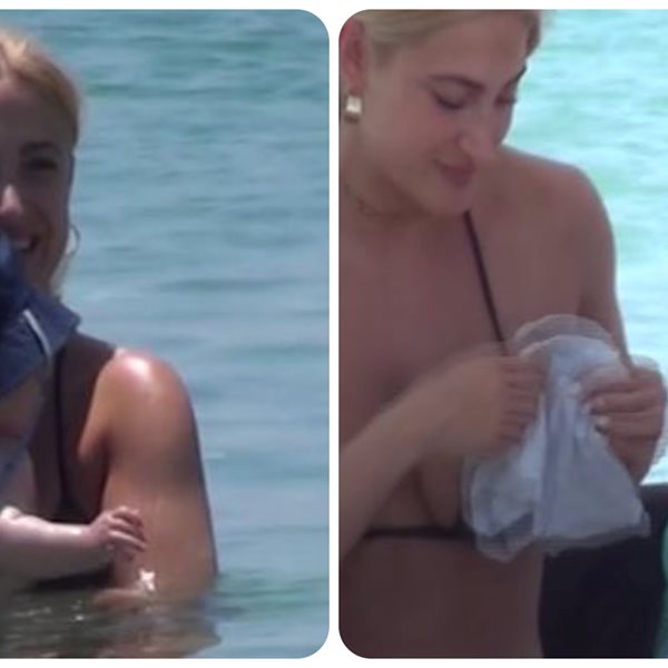 Ιωάννα Τούνη & Δημήτρης Αλεξάνδρου: Για μπάνιο με τον γιο τους σε παραλία της Μυκόνου (Βίντεο)  