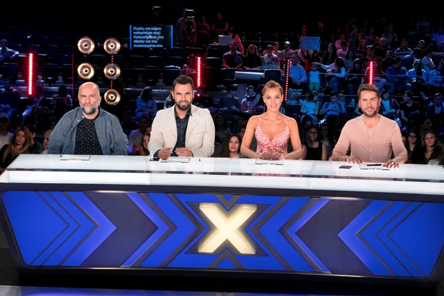Ο Μπάμπης Στόκας, ο Γιώργος Παπαδόπουλος, η Τάμτα και ο Γιώργος Μαζωνάκης στο X Factor