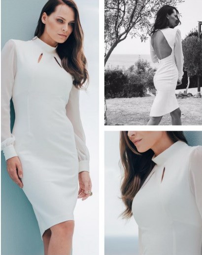 Η Υβόννη Μπόσνιακ με λευκό φόρεμα