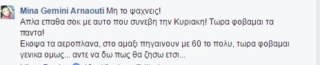 Τα σχόλια της Μίνας Αρναούτη στο facebook.